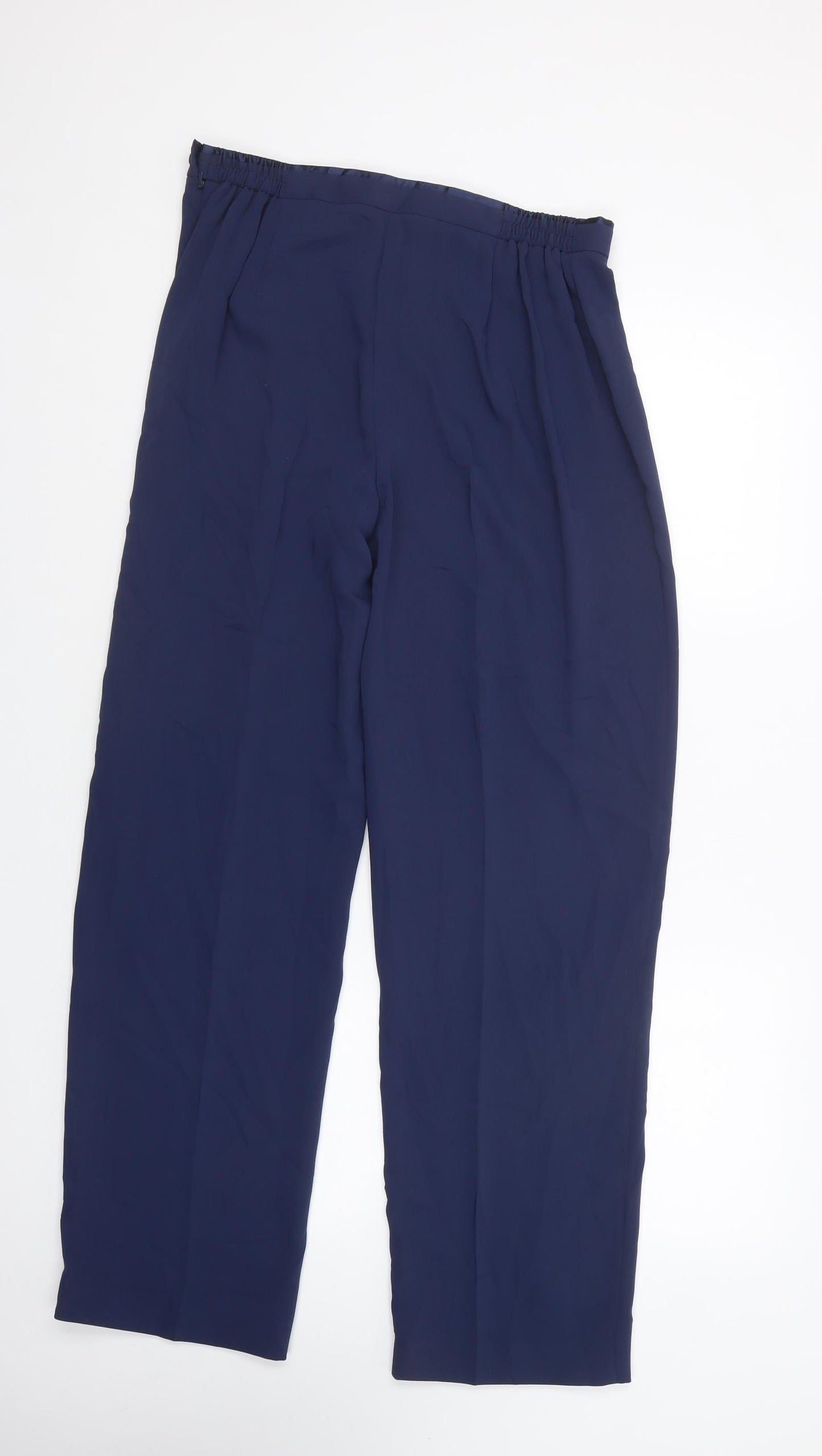 Jacques Vert Womens Blue  Polyester Dress Pants Trousers Size 14 L32 in Regular Zip