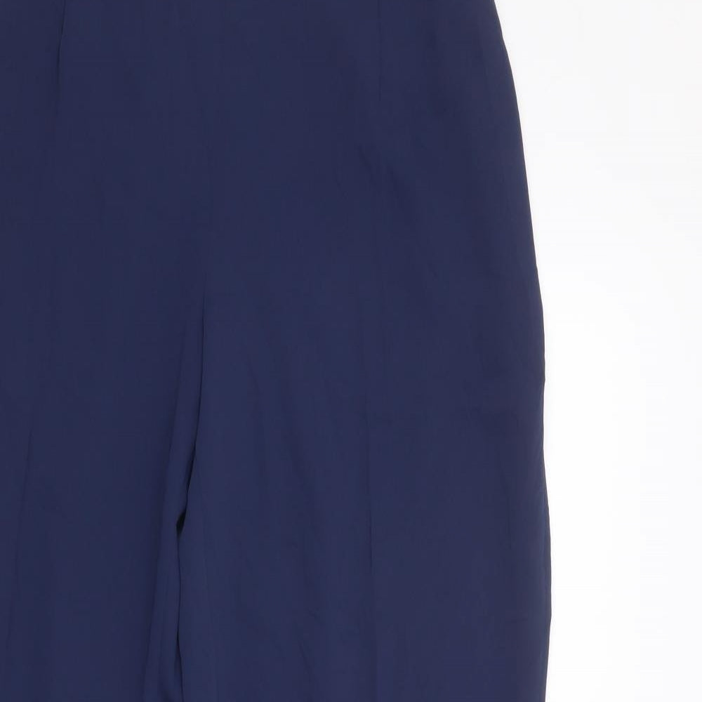 Jacques Vert Womens Blue  Polyester Dress Pants Trousers Size 14 L32 in Regular Zip