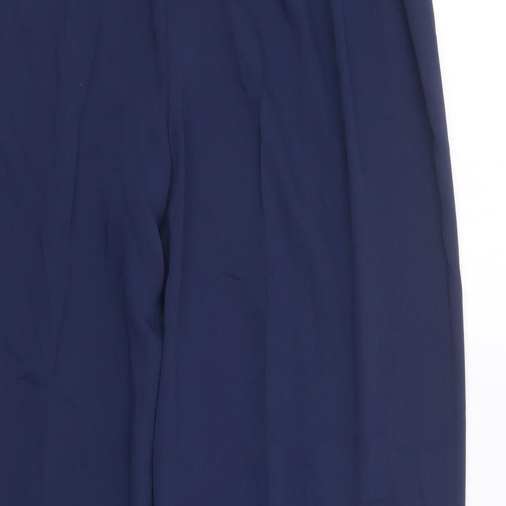 Jacques Vert Womens Blue  Polyester Dress Pants Trousers Size 14 L32 in Regular Zip