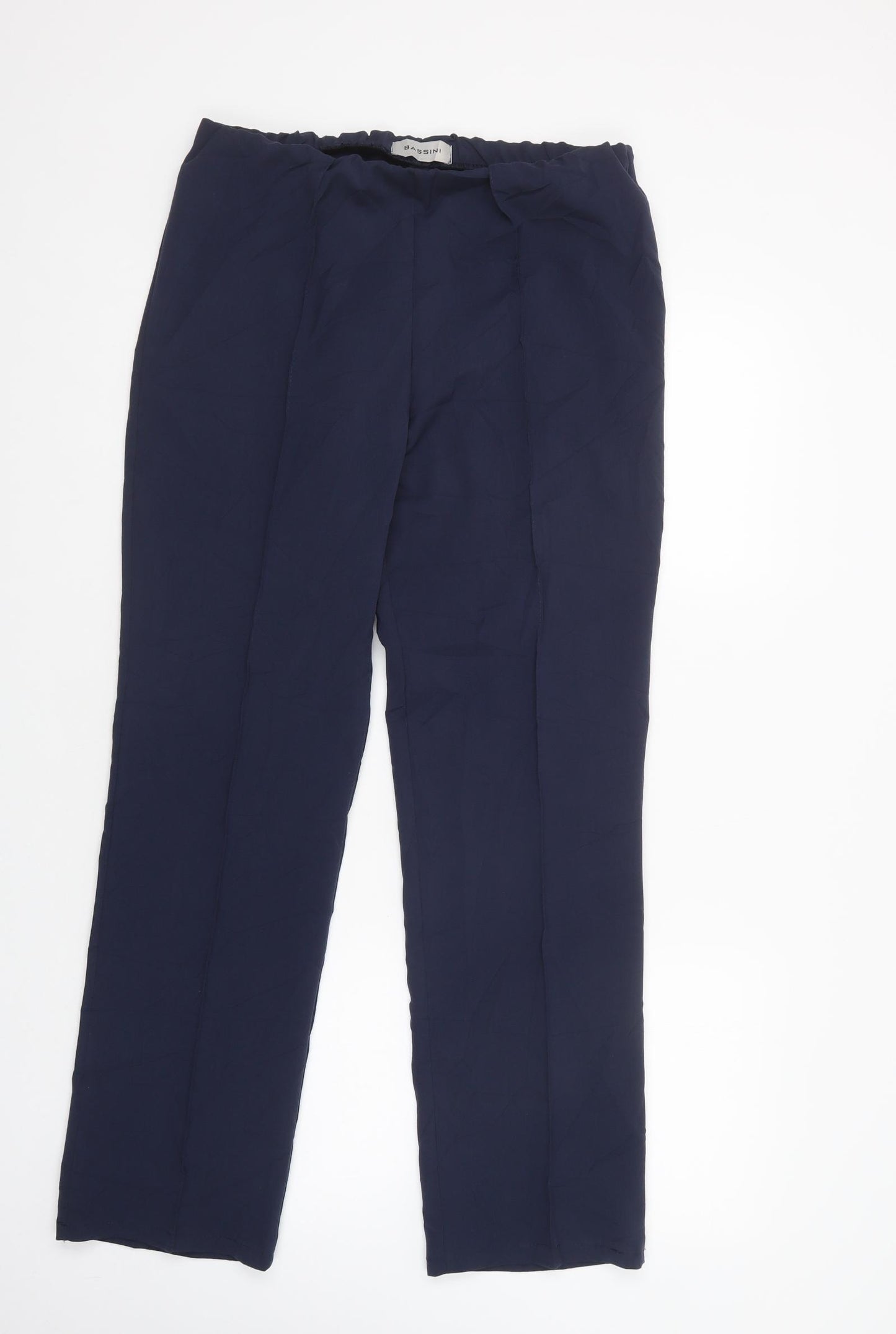 BASSINI Womens Blue  Polyester Trousers  Size 12 L30 in Regular