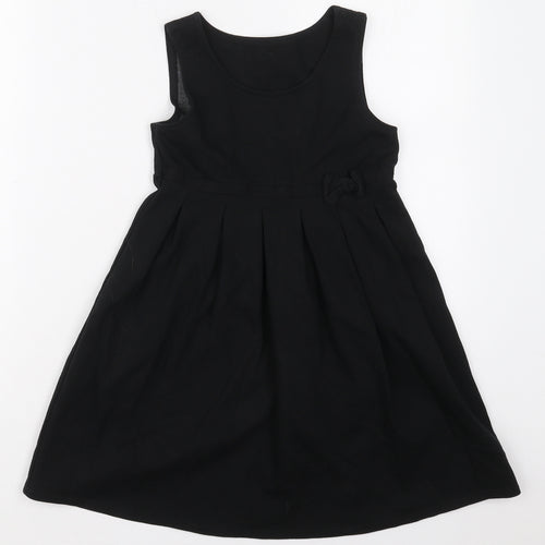 Marks and Spencer Girls Black  Cotton A-Line  Size 8-9 Years  Round Neck Pullover