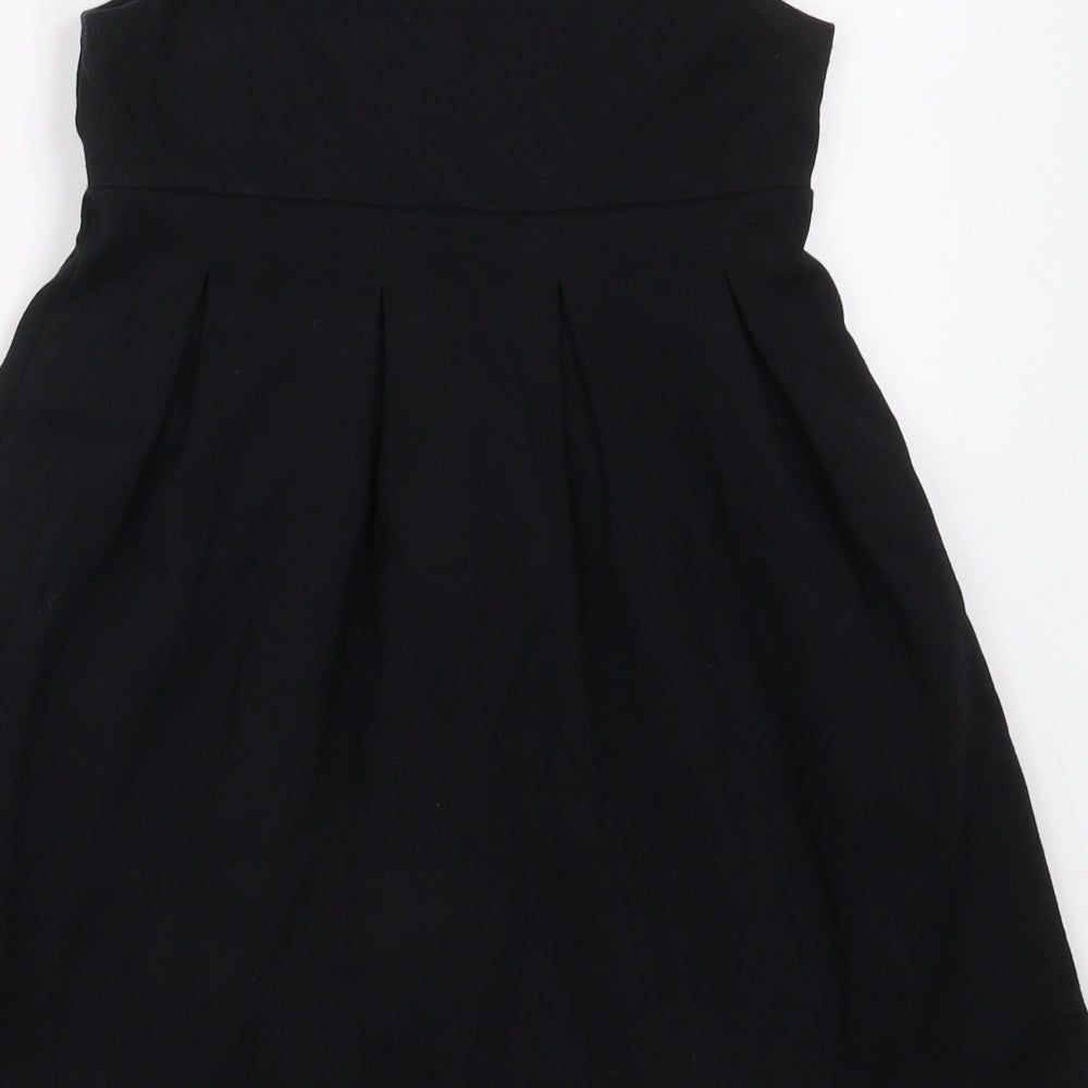 Marks and Spencer Girls Black  Cotton A-Line  Size 8-9 Years  Round Neck Pullover