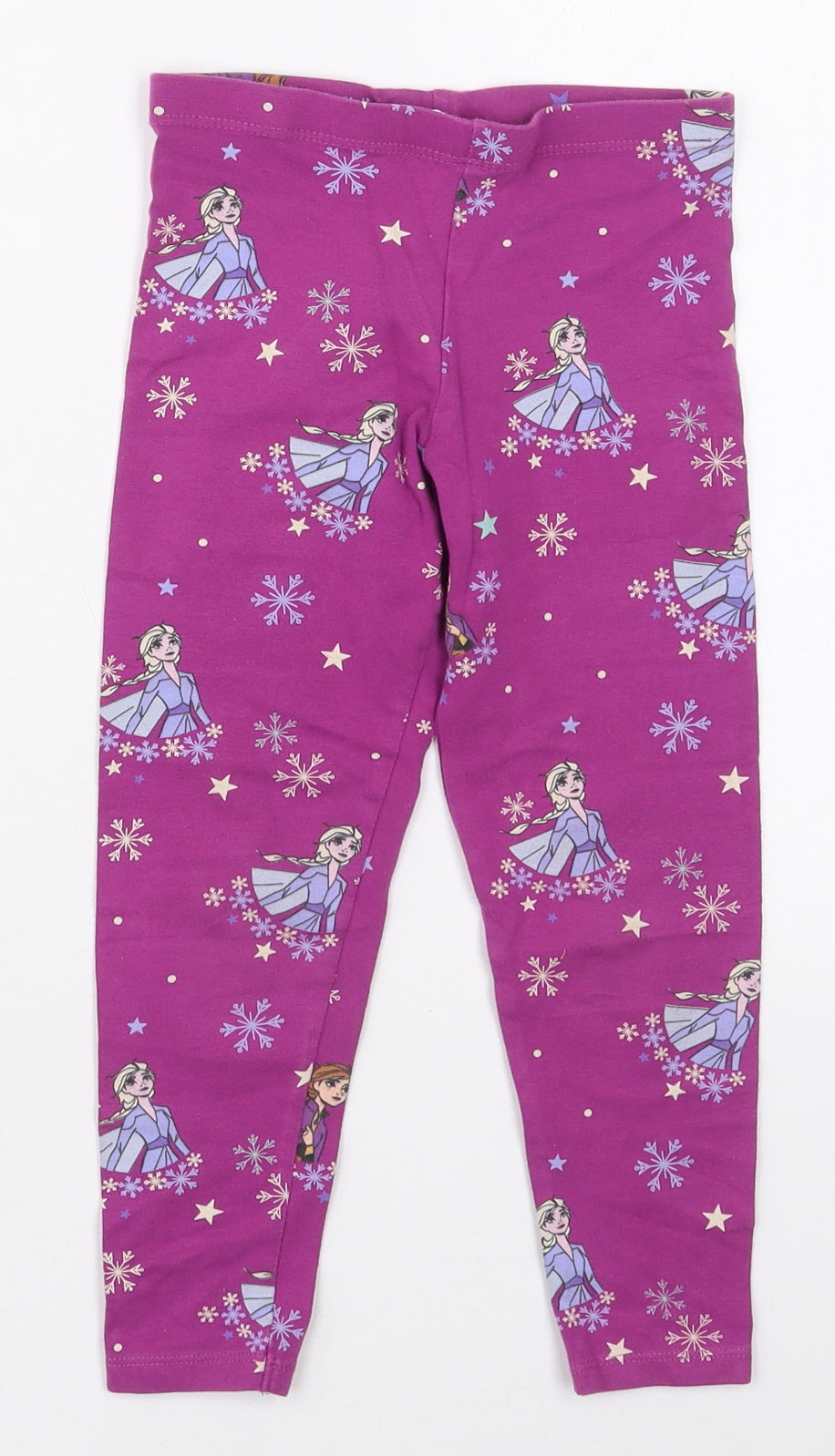 Marks and Spencer Girls Pink  Cotton Carrot Trousers Size 4-5 Years  Regular  - Elsa Frozen