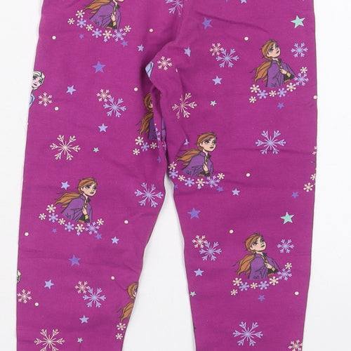 Marks and Spencer Girls Pink  Cotton Carrot Trousers Size 4-5 Years  Regular  - Elsa Frozen