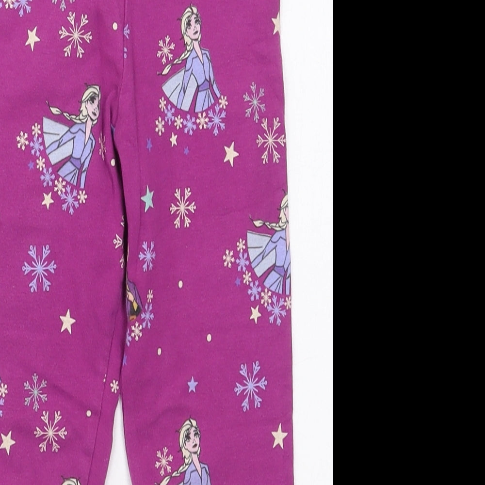 Marks and Spencer Girls Pink  Cotton Carrot Trousers Size 4-5 Years  Regular  - Elsa Frozen