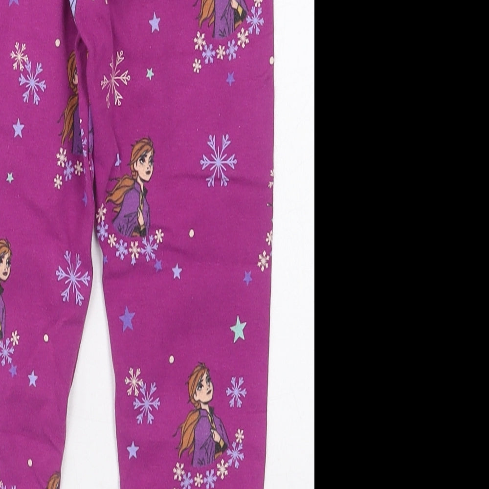 Marks and Spencer Girls Pink  Cotton Carrot Trousers Size 4-5 Years  Regular  - Elsa Frozen