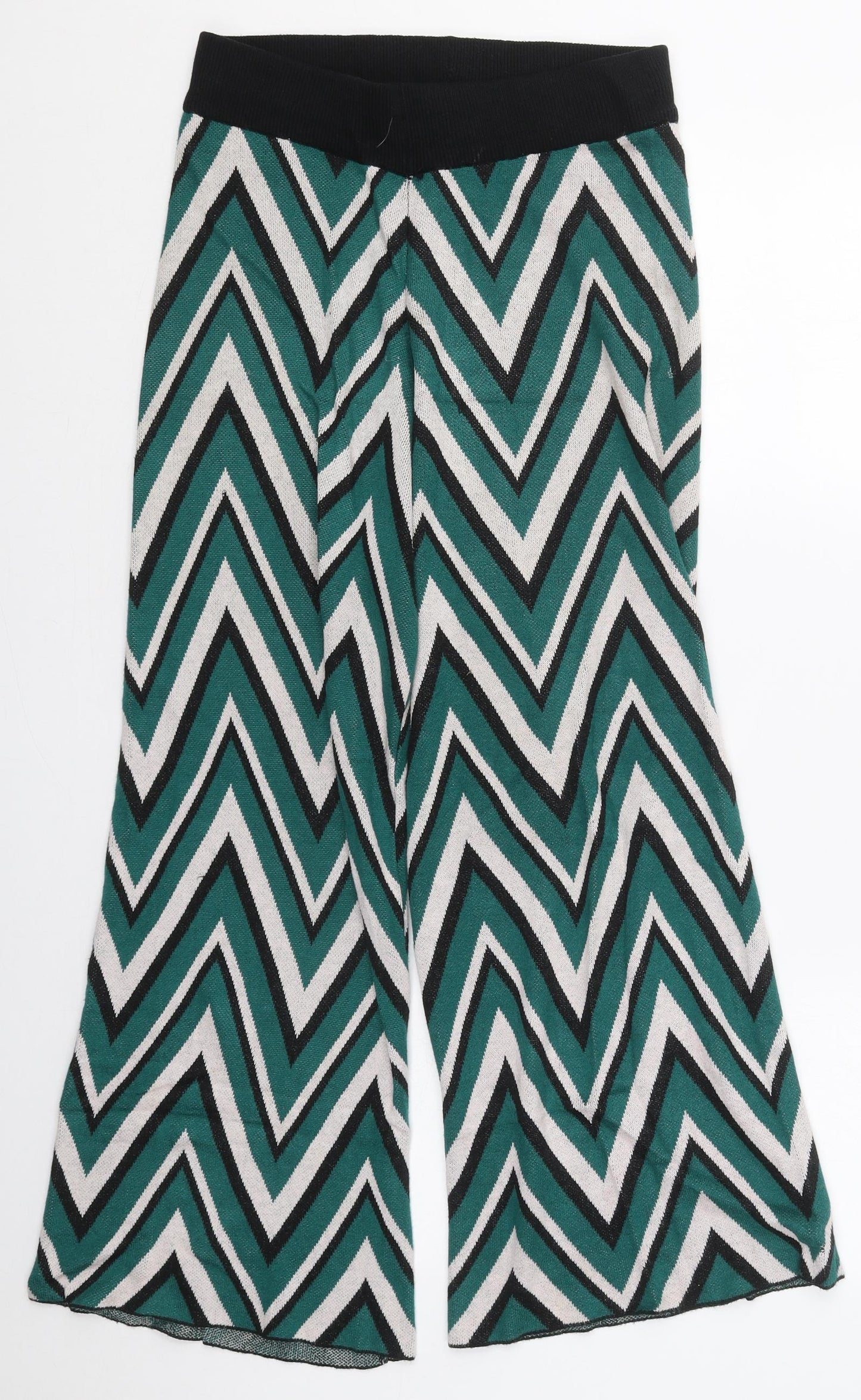 VERO MODA Womens Green Geometric Viscose Trousers  Size S L26 in Regular
