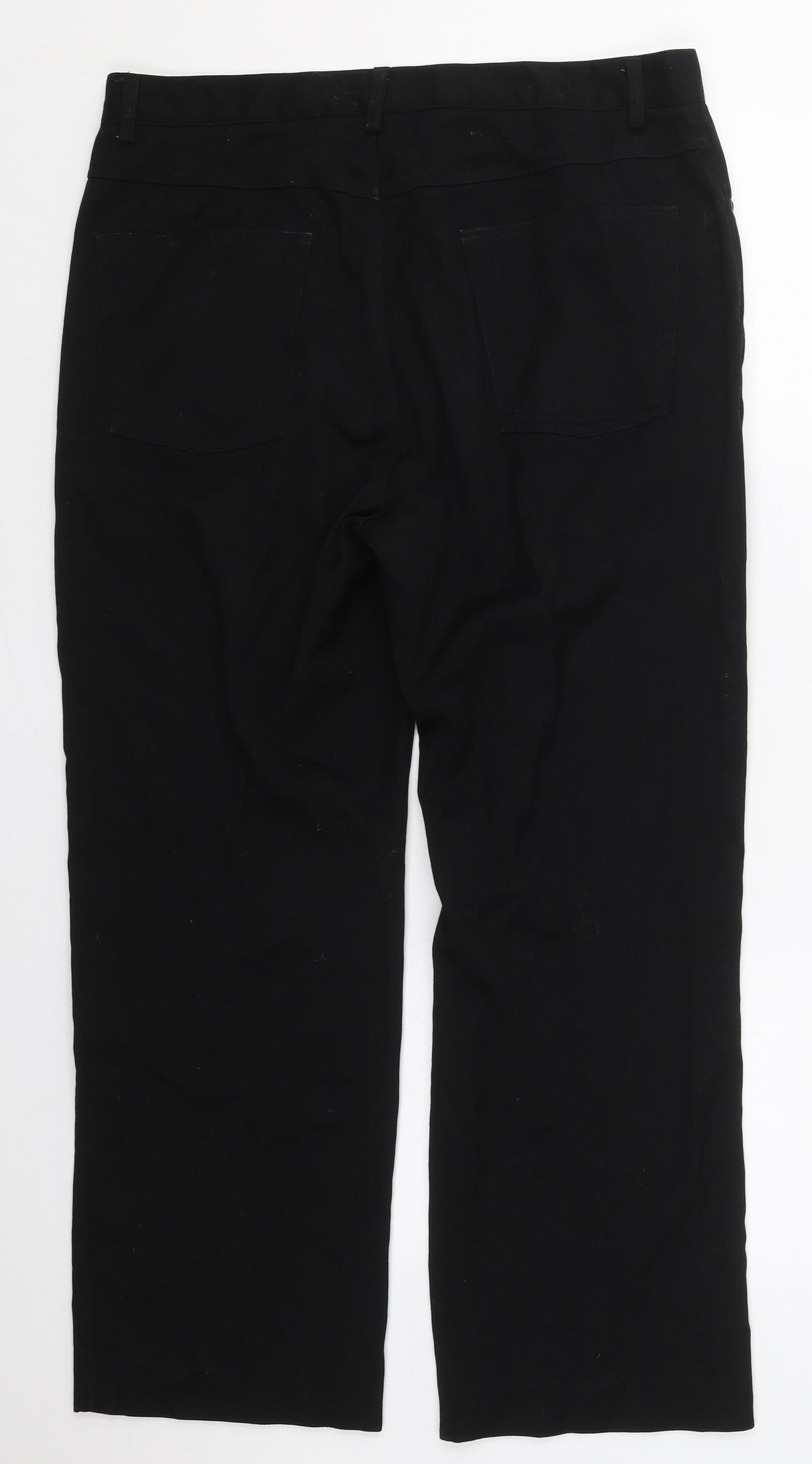 F&F Mens Black  Polyester Trousers  Size 34 L27 in Regular Button