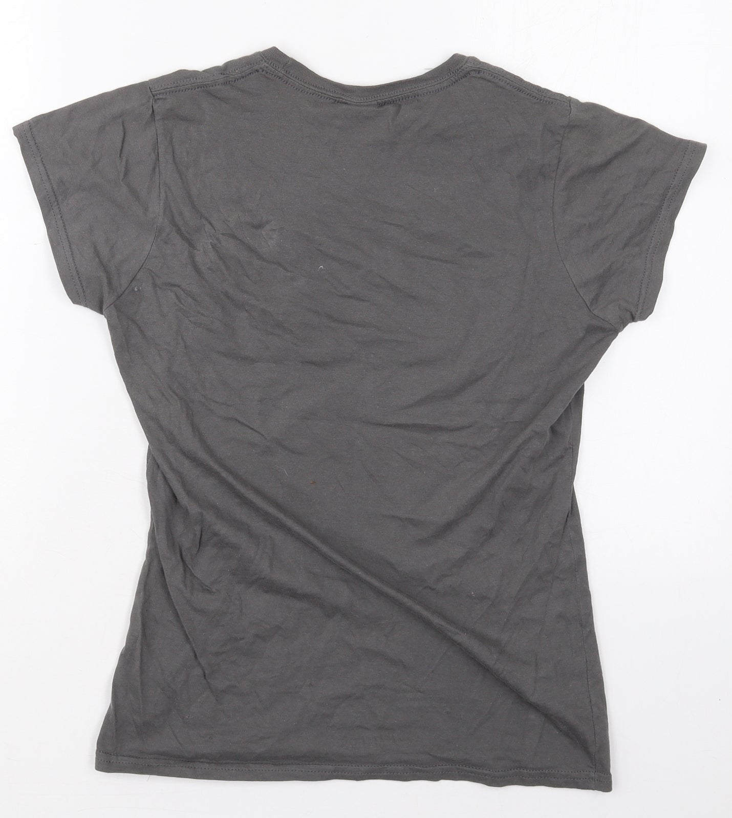Gildan Womens Grey  Cotton Basic T-Shirt Size M Crew Neck - Woman