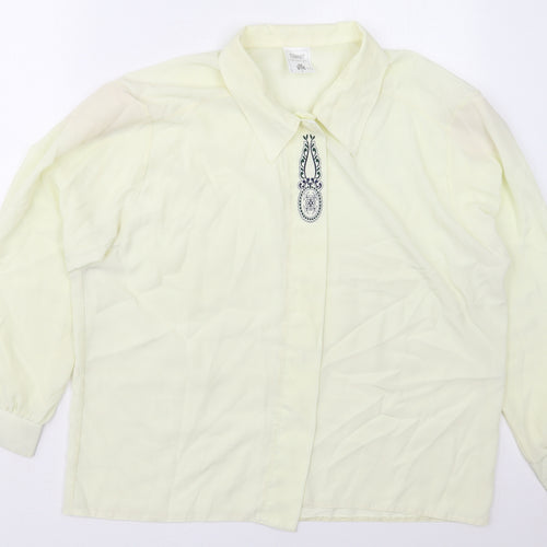 Clove Collection Womens Yellow  Polyester Basic Button-Up Size 20 Collared