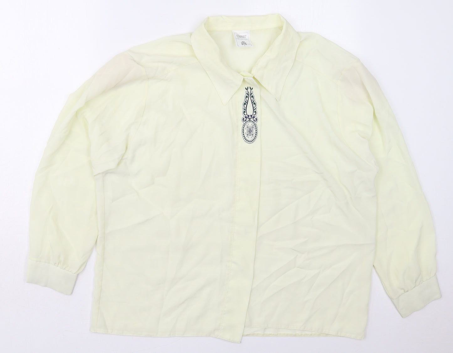 Clove Collection Womens Yellow  Polyester Basic Button-Up Size 20 Collared