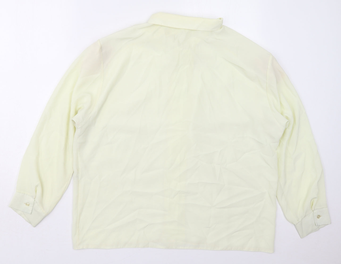 Clove Collection Womens Yellow  Polyester Basic Button-Up Size 20 Collared