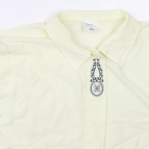 Clove Collection Womens Yellow  Polyester Basic Button-Up Size 20 Collared