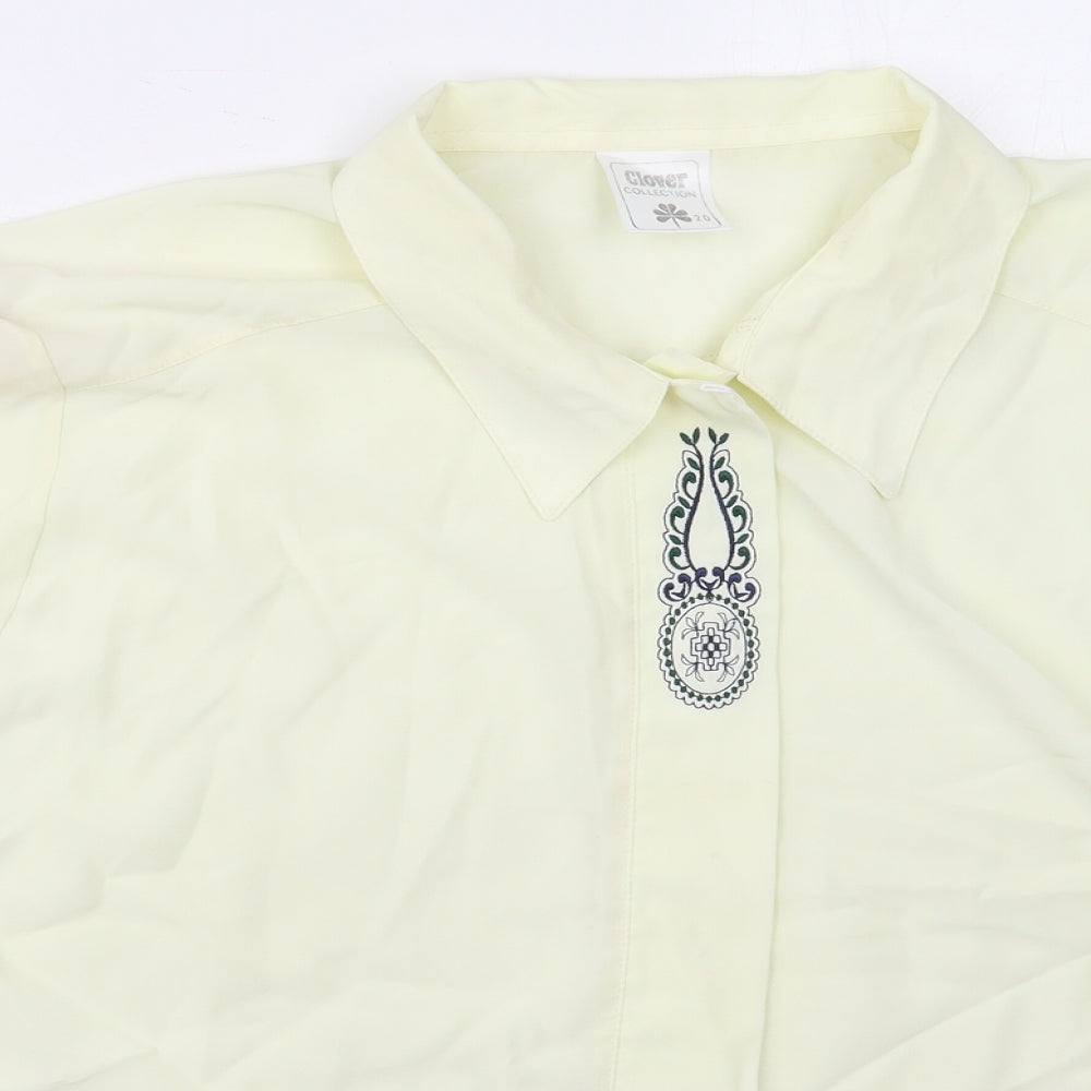 Clove Collection Womens Yellow  Polyester Basic Button-Up Size 20 Collared