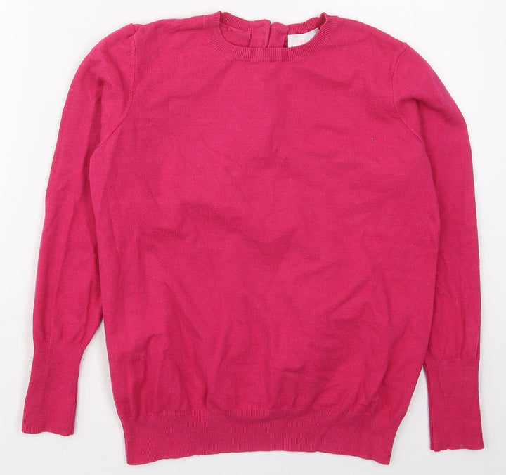 Savoir Womens Pink Crew Neck Viscose Pullover Jumper Size M