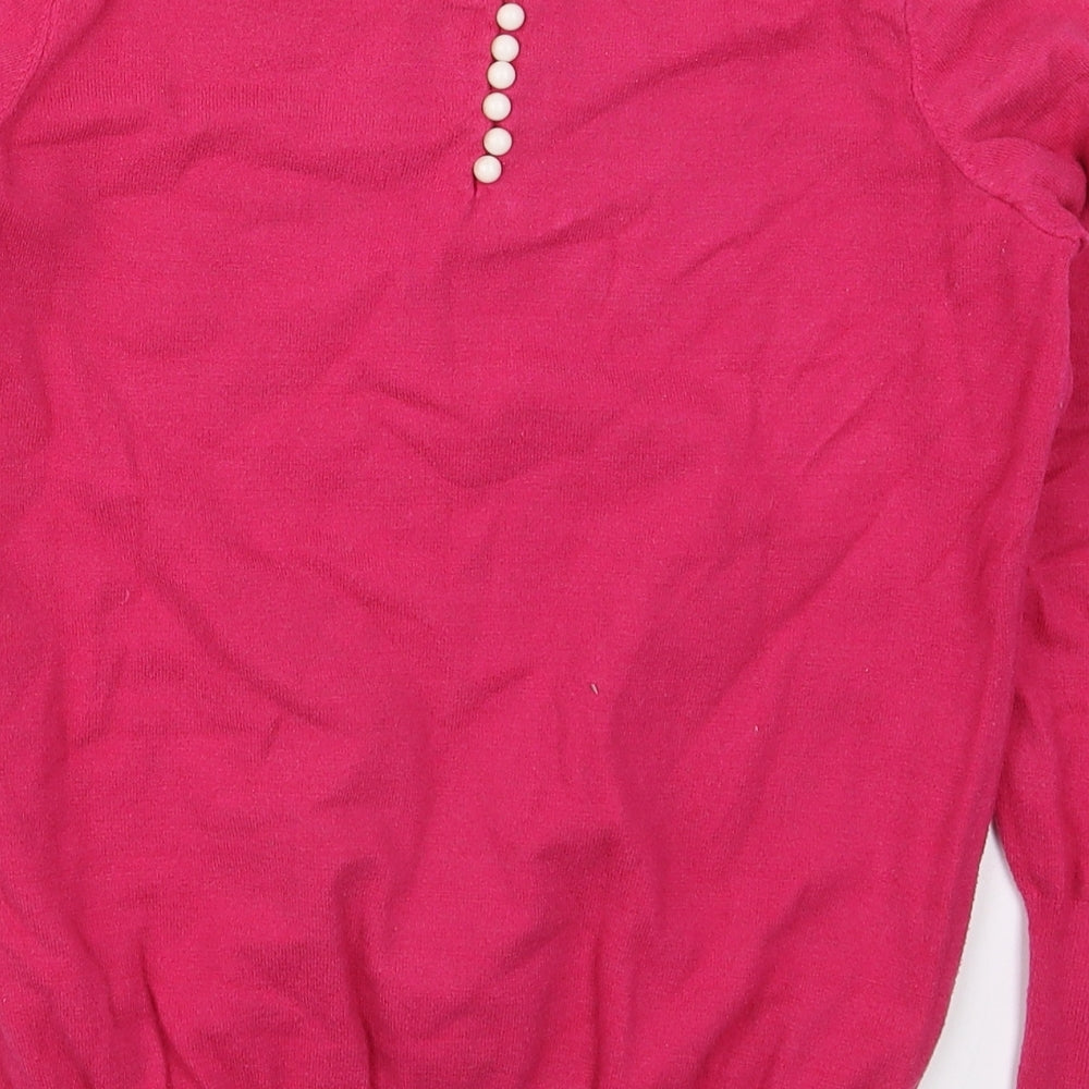 Savoir Womens Pink Crew Neck  Viscose Pullover Jumper Size M