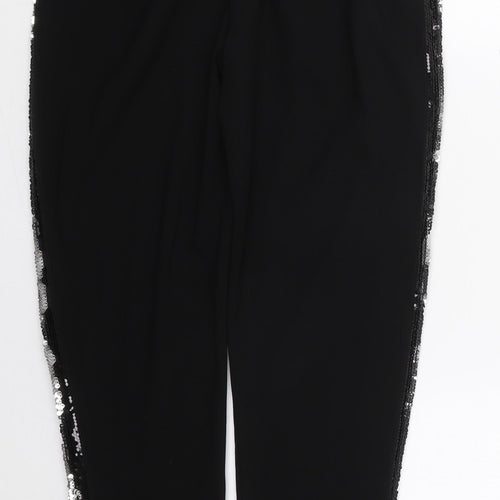 Cotton Brothers Womens Black  Polyester Trousers  Size S L28 in Regular Drawstring