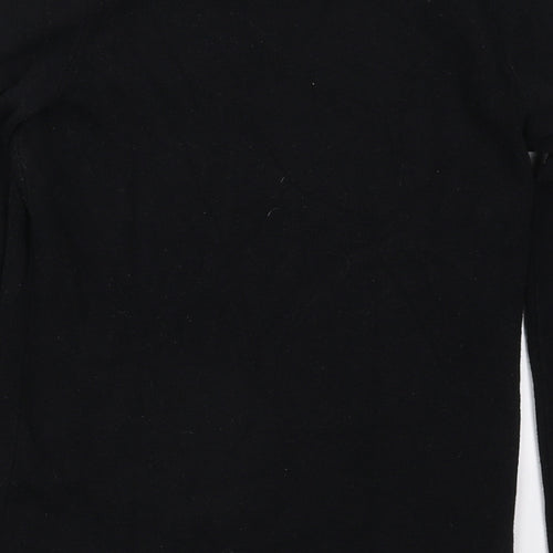 Savior Womens Black Crew Neck  Viscose Pullover Jumper Size M