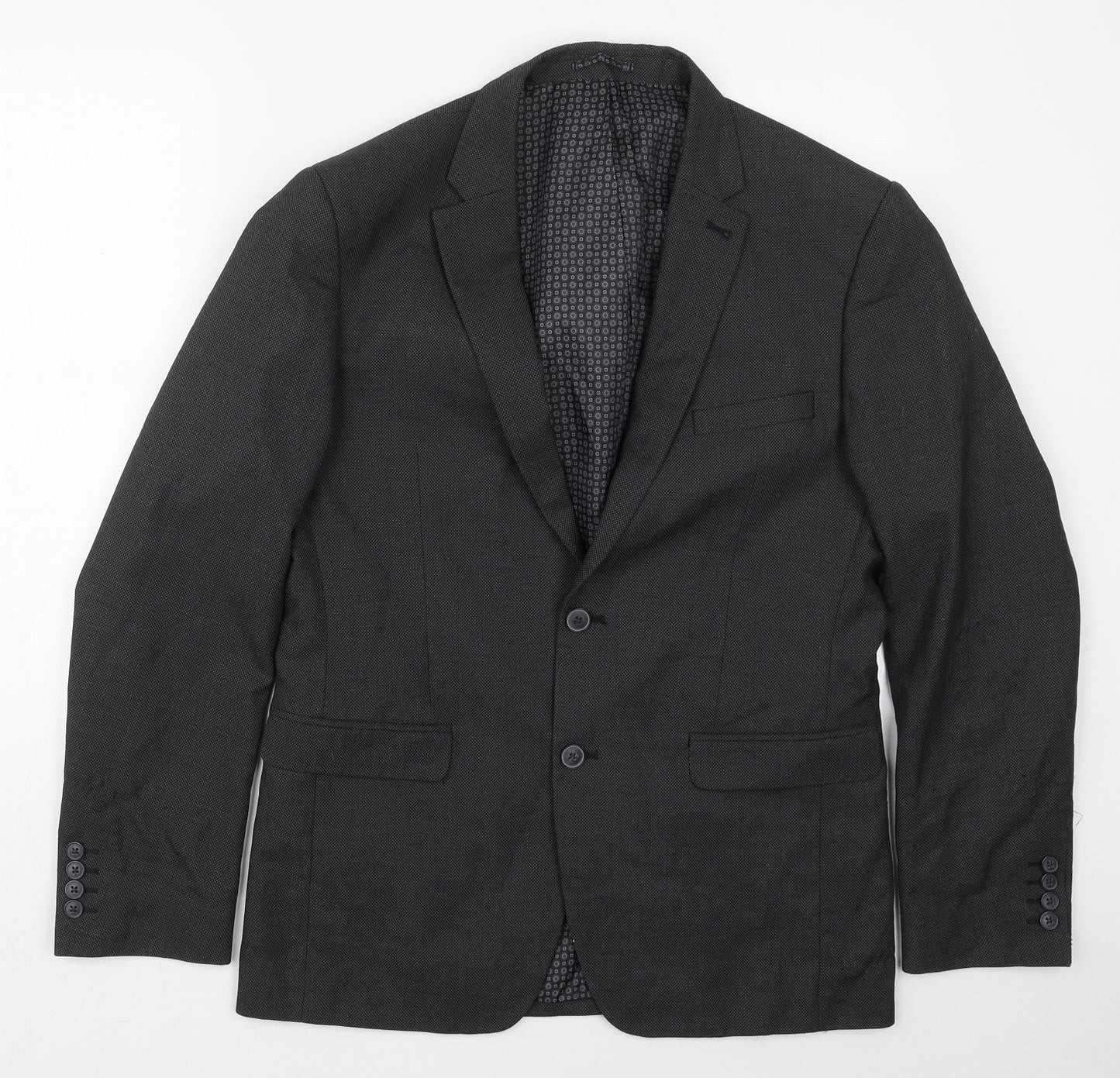 NEXT Mens Grey  Polyester Jacket Suit Jacket Size 40