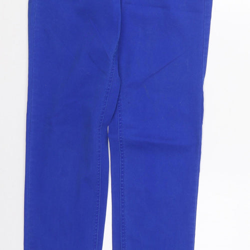 H&M Womens Blue  Cotton Skinny Jeans Size 10 L31 in Regular Button