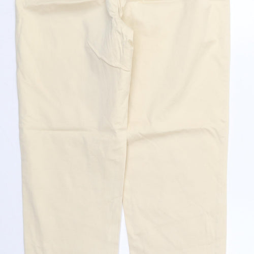 Baumstark Womens Beige  Cotton Trousers  Size 28 in L29 in Regular Button
