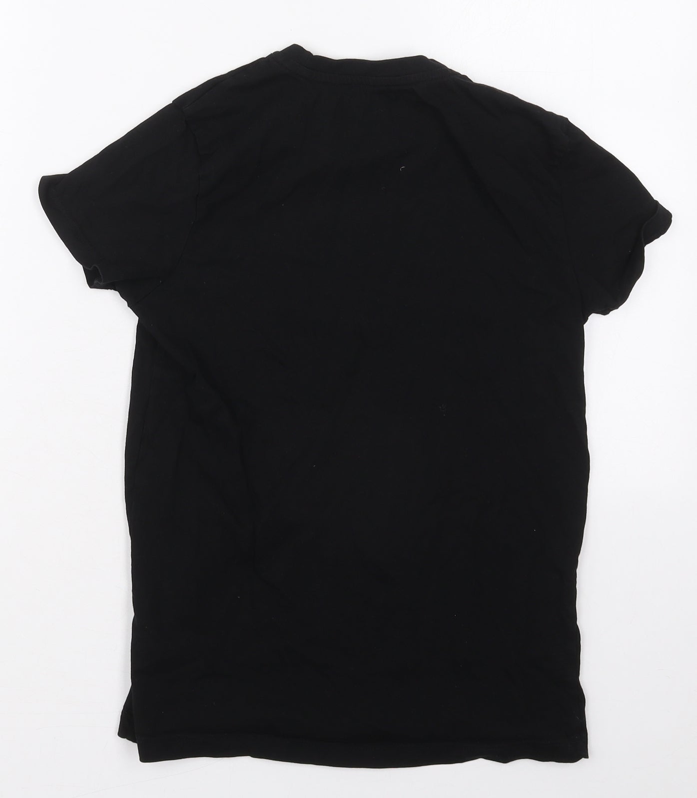 Primark Womens Black  Cotton Basic T-Shirt Size 4 Crew Neck - Full Time Dog Mom