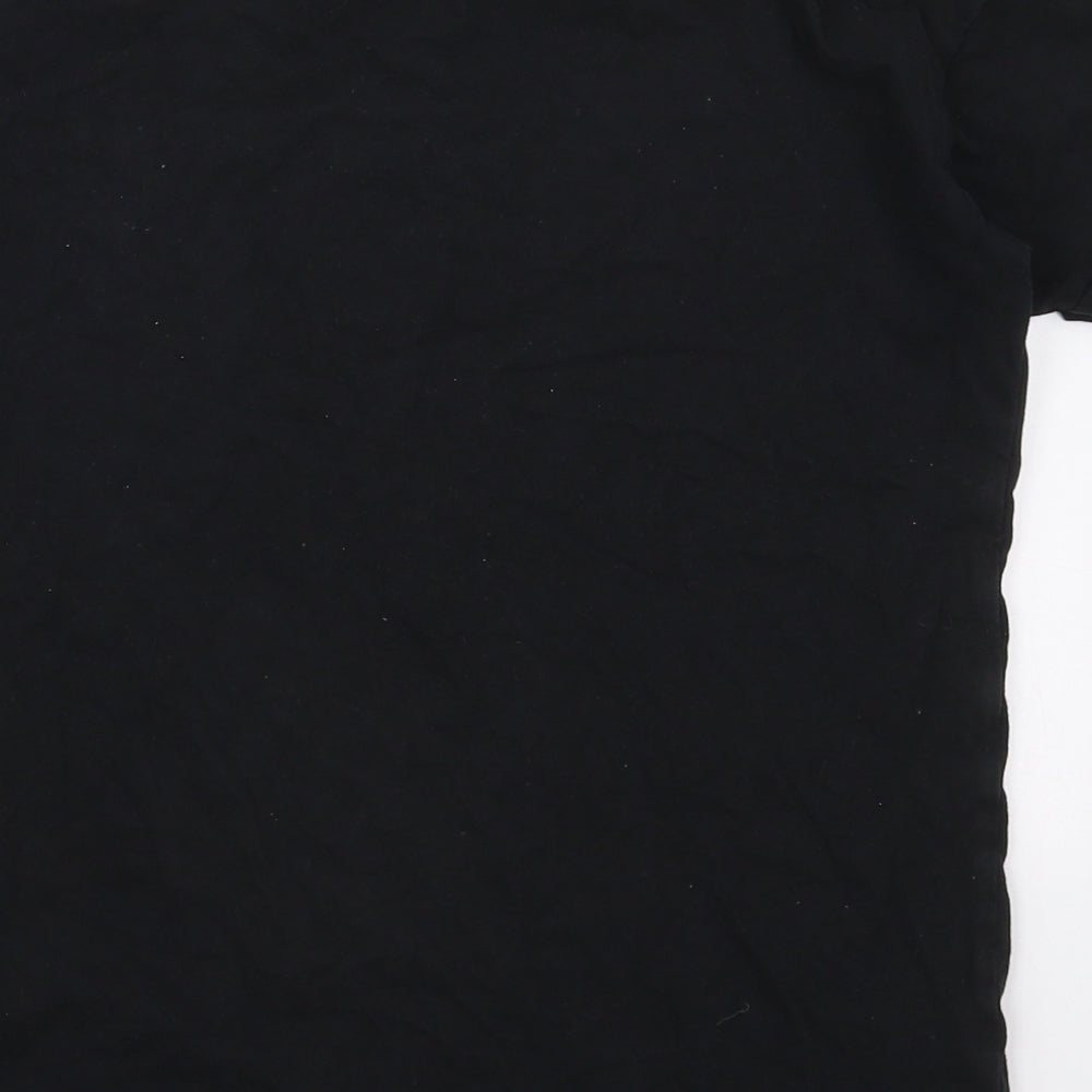 Marks and Spencer Girls Black  Cotton Basic T-Shirt Size 13-14 Years Crew Neck Pullover - Save The Parties