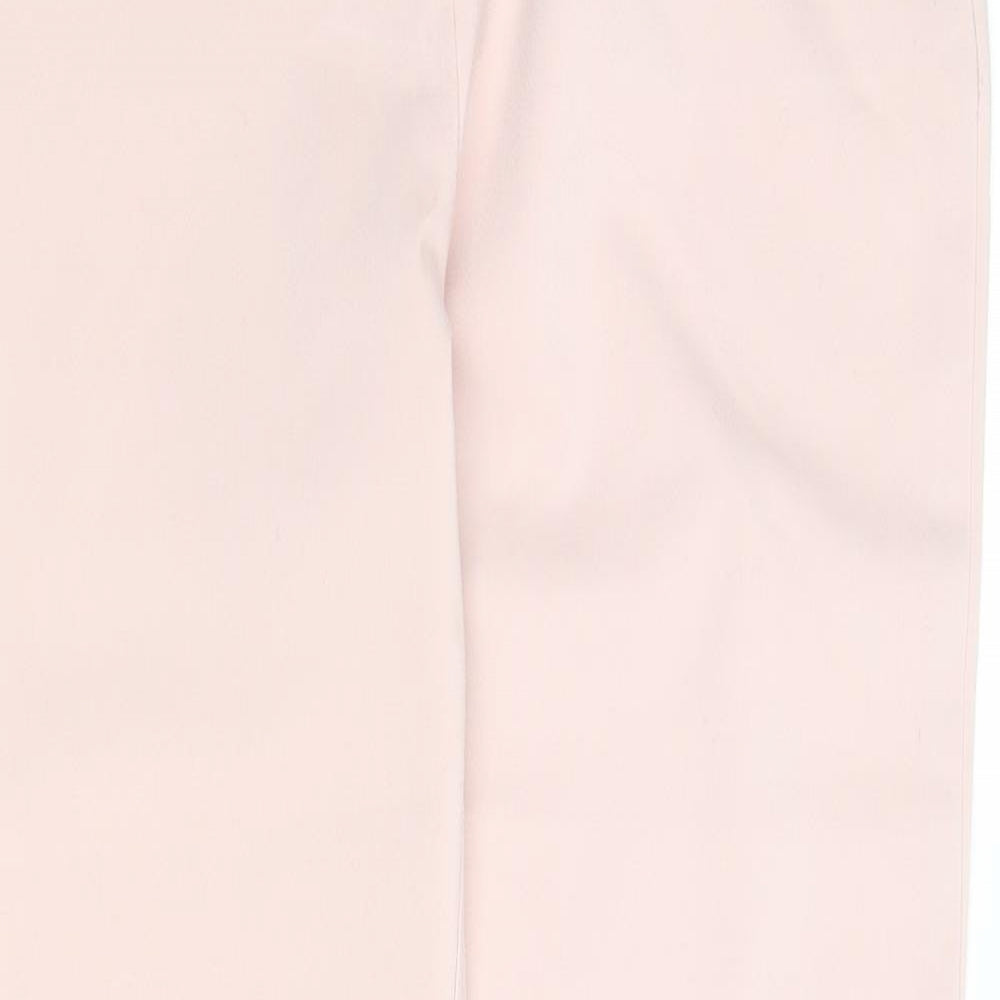 Ivanka Trump Womens Pink  Cotton Cropped Trousers Size 8 L27 in Regular Zip