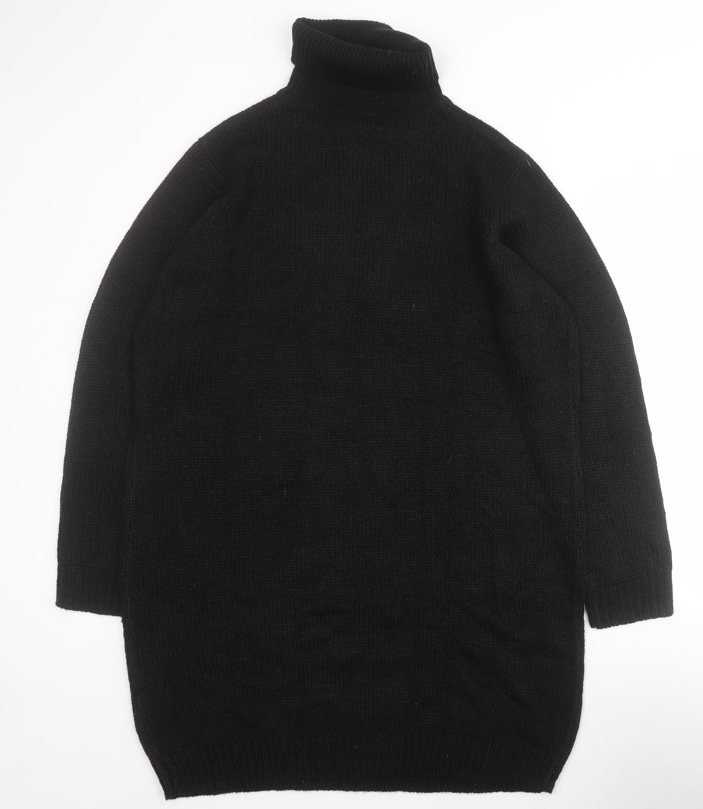 Studio Womens Black  Acrylic Jumper Dress  Size 16  Roll Neck Pullover