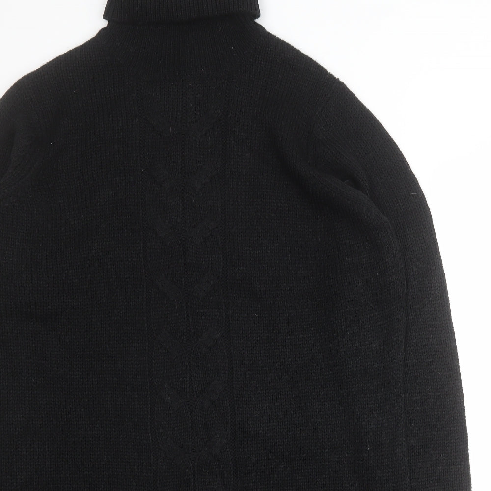 Studio Womens Black  Acrylic Jumper Dress  Size 16  Roll Neck Pullover