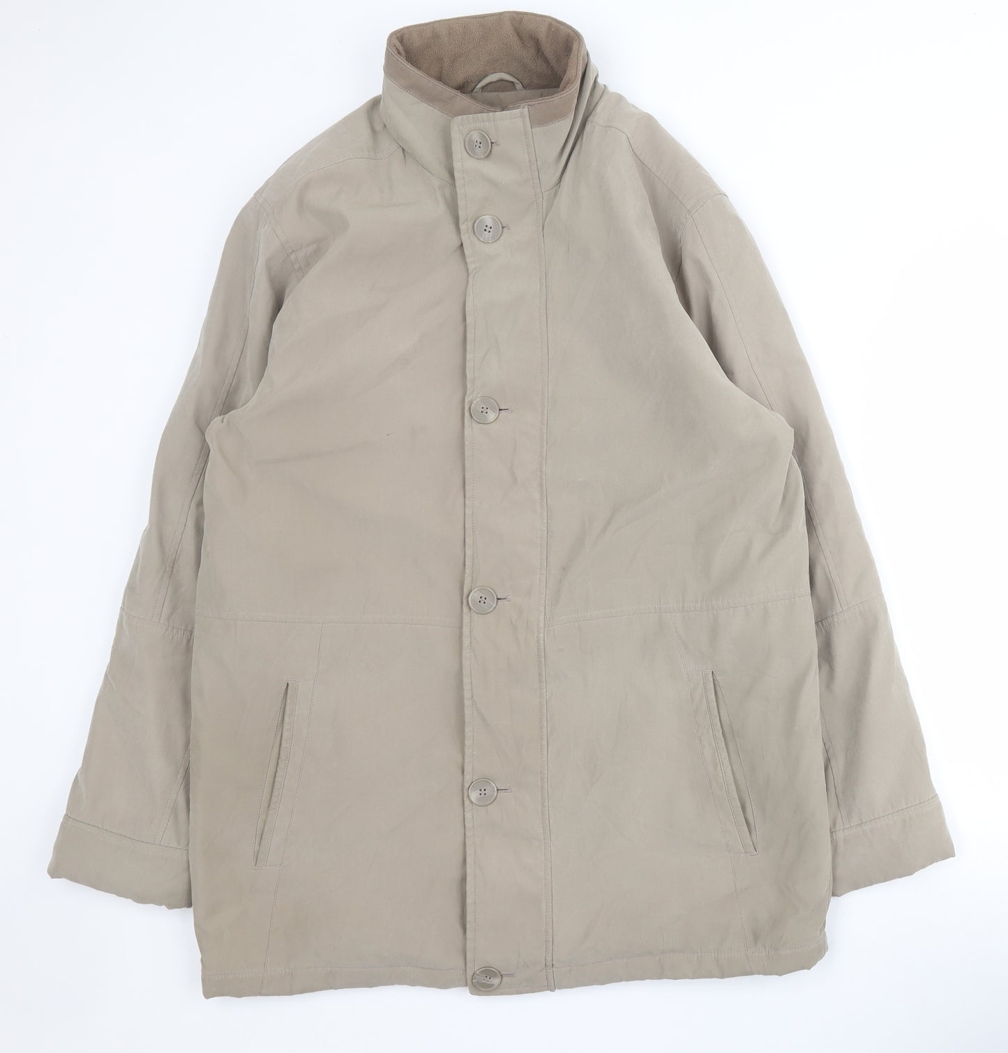BHS Mens Green   Pea Coat Coat Size S  Zip