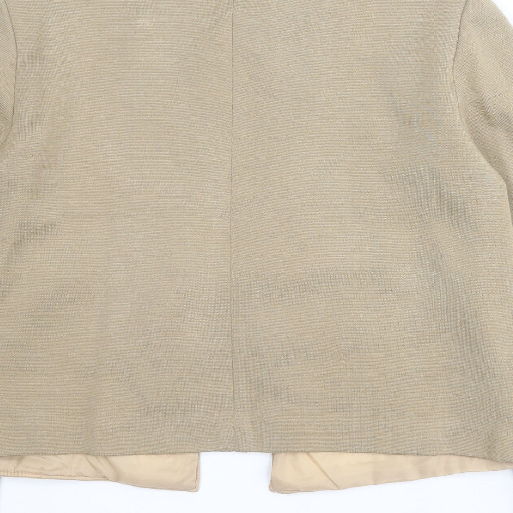 Jeffrey Ohrenstein Womens Beige   Jacket  Size 18  Hook & Eye