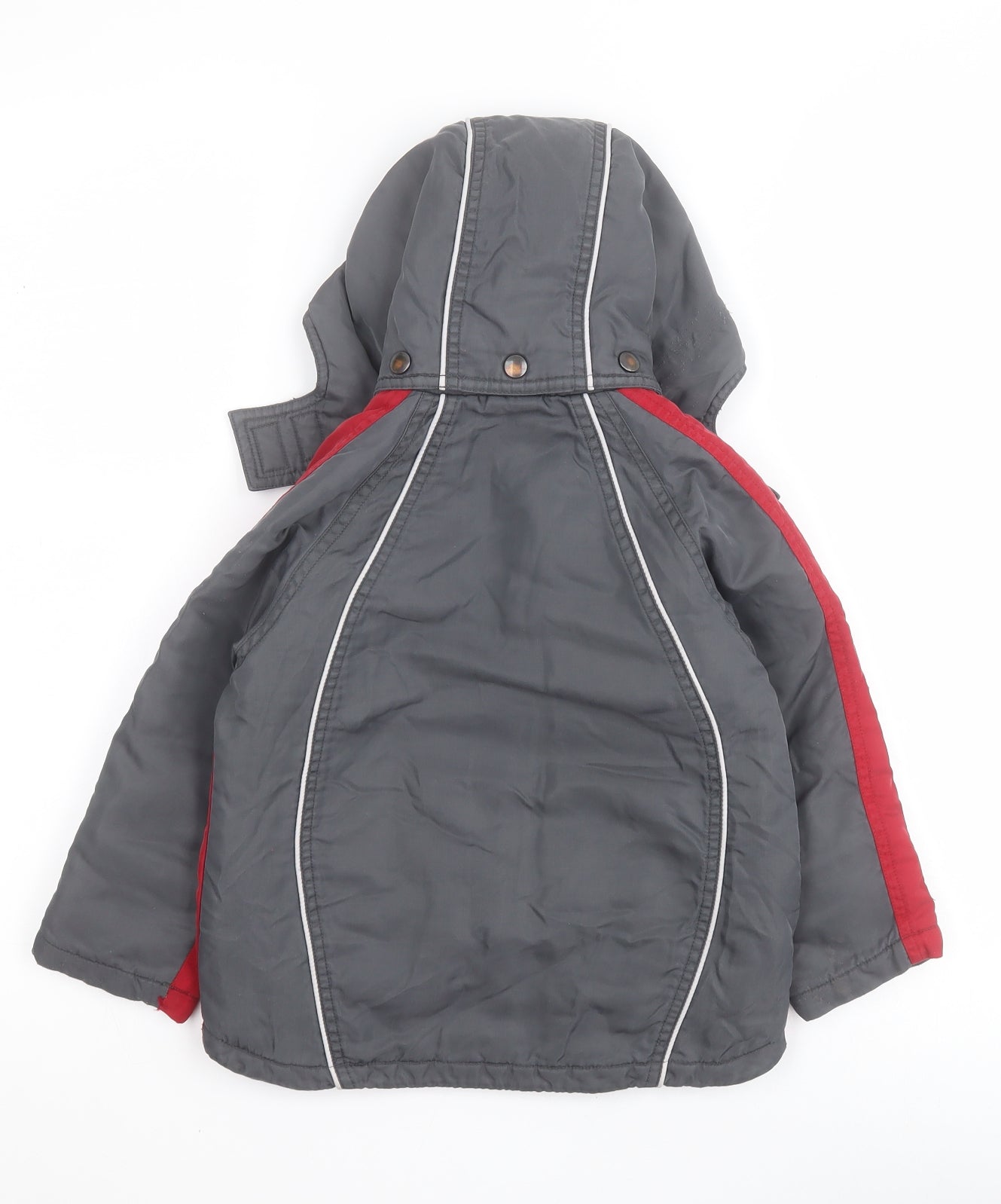 Marks and Spencer Boys Grey Colourblock  Parka Coat Size 2-3 Years  Zip
