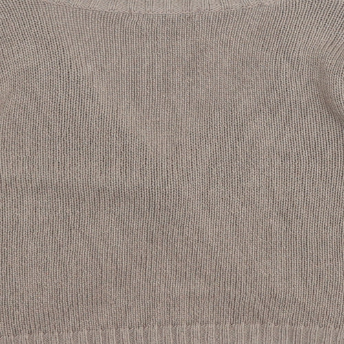 Marks and Spencer Womens Brown V-Neck  Acrylic Cardigan Jumper Size 14