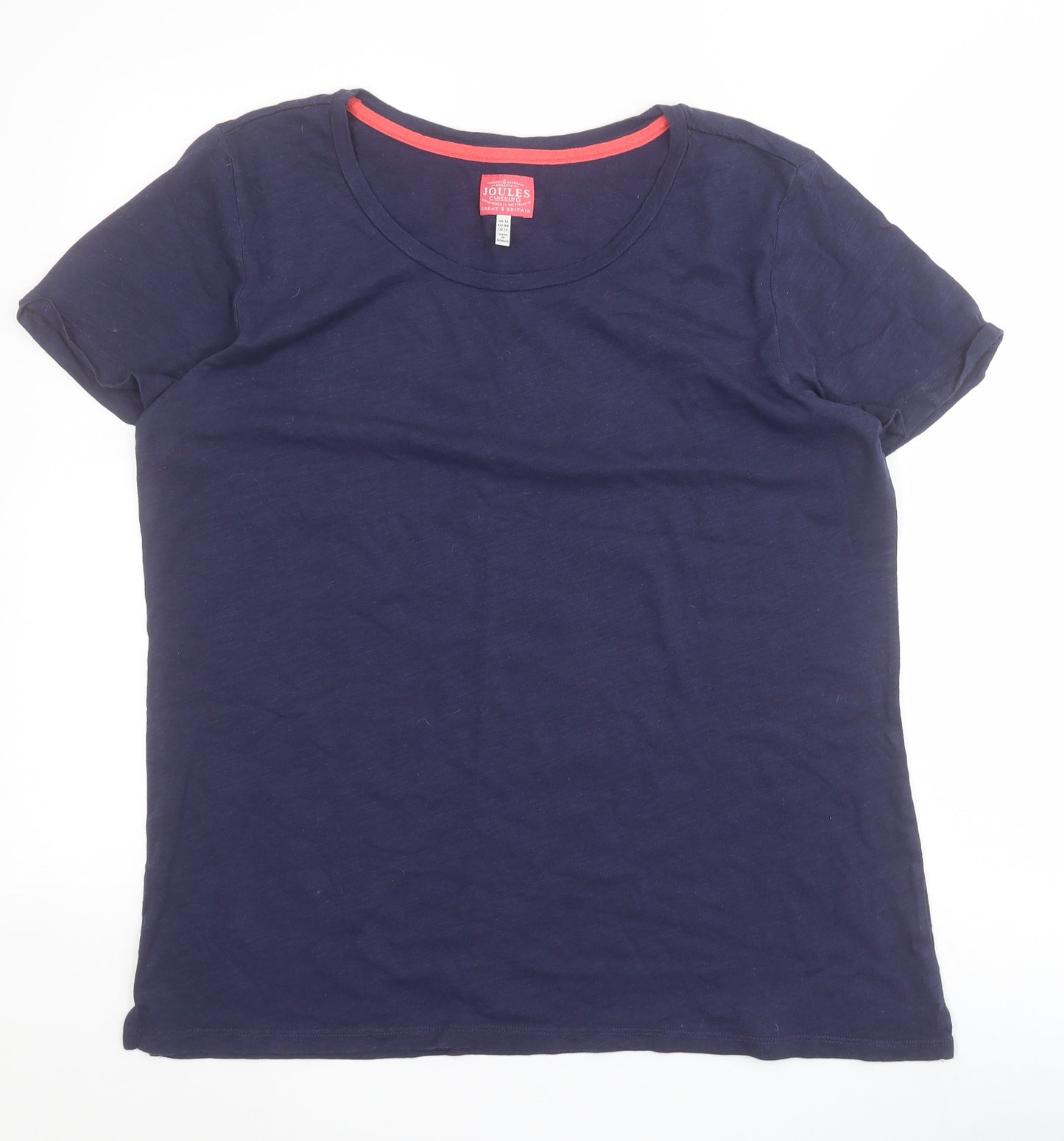 Joules Womens Blue  100% Cotton Basic T-Shirt Size 16 Round Neck