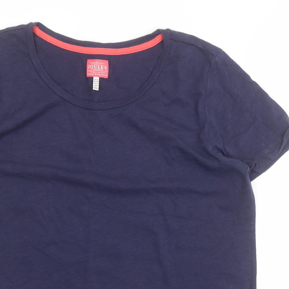 Joules Womens Blue  100% Cotton Basic T-Shirt Size 16 Round Neck