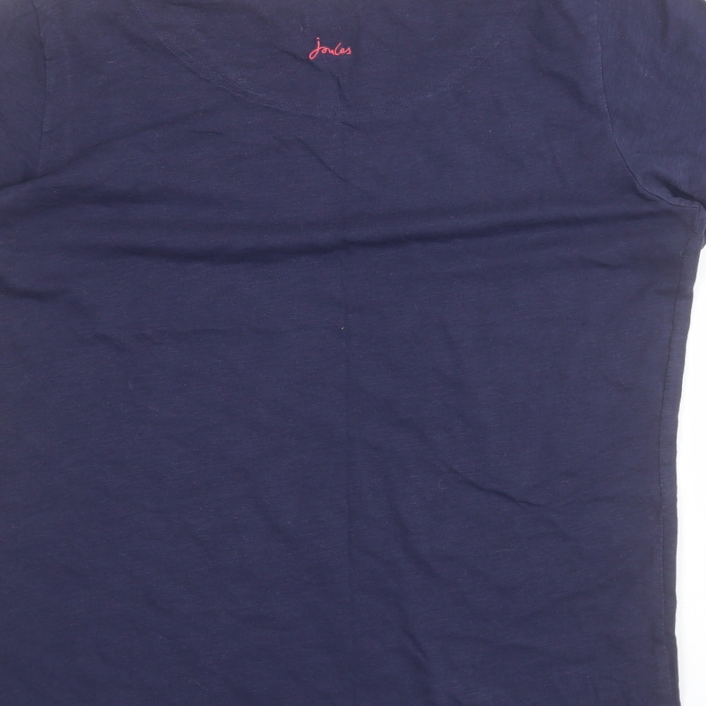 Joules Womens Blue  100% Cotton Basic T-Shirt Size 16 Round Neck