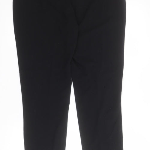 Marks and Spencer Womens Black  Polyester Trousers  Size 12 L29 in Regular Zip