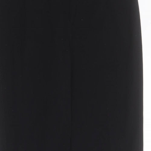 Marks and Spencer Womens Black  Polyester Trousers  Size 12 L29 in Regular Zip