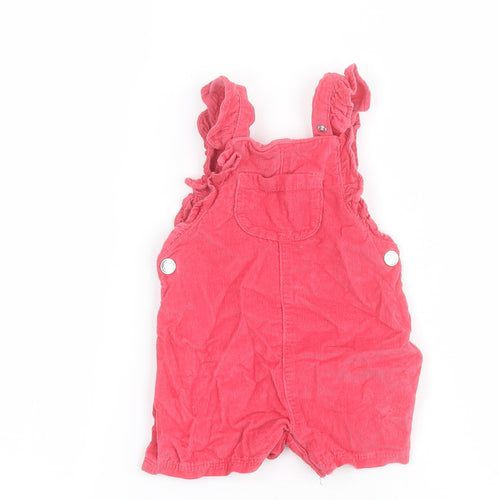 F&F Baby Pink  100% Cotton Dungaree Outfit/Set Size 3-6 Months  Snap