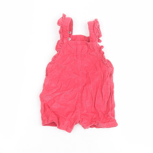 F&F Baby Pink  100% Cotton Dungaree Outfit/Set Size 3-6 Months  Snap