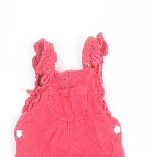 F&F Baby Pink  100% Cotton Dungaree Outfit/Set Size 3-6 Months  Snap