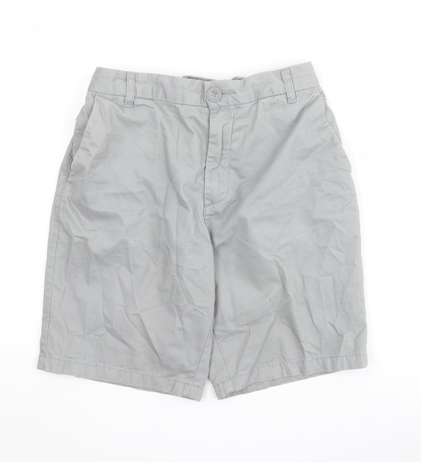 NEXT Boys Grey  100% Cotton Chino Shorts Size 14 Years  Regular Zip