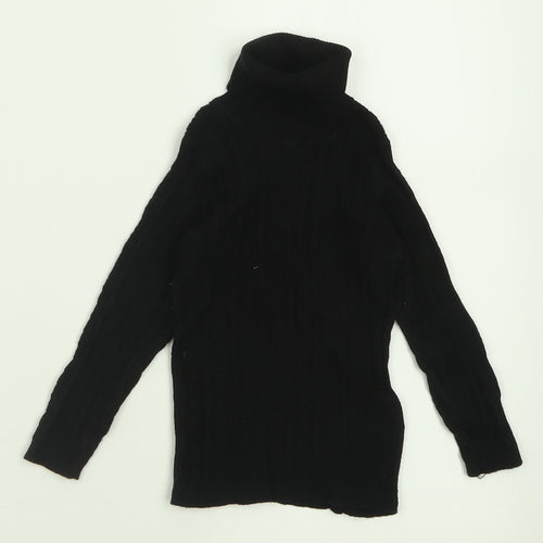 NEXT Girls Black Roll Neck  Cotton Pullover Jumper Size 2 Years  Pullover