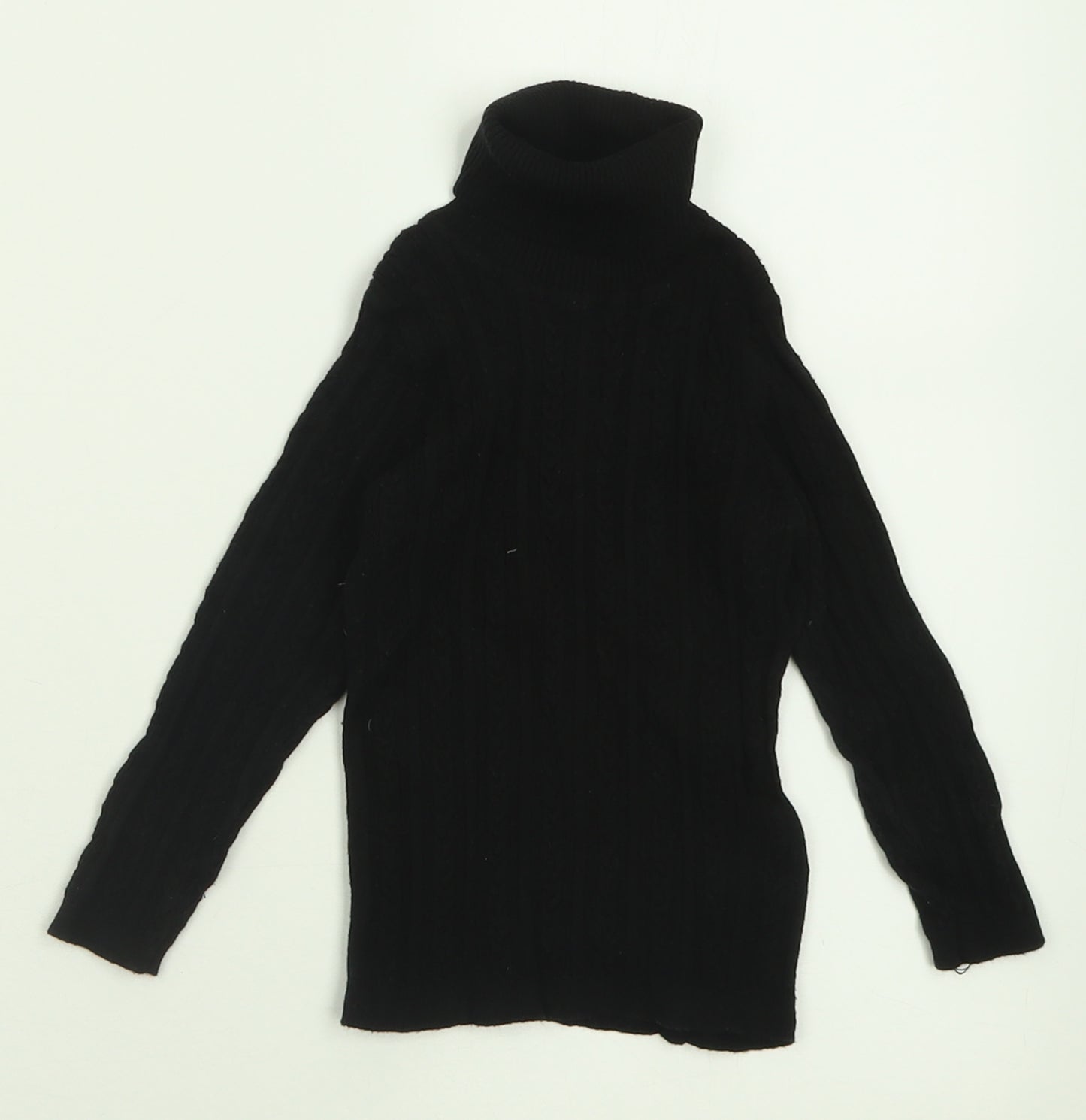 NEXT Girls Black Roll Neck  Cotton Pullover Jumper Size 2 Years  Pullover
