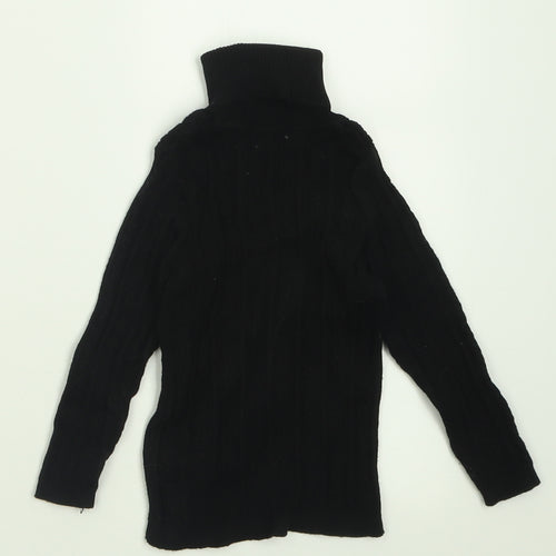 NEXT Girls Black Roll Neck  Cotton Pullover Jumper Size 2 Years  Pullover