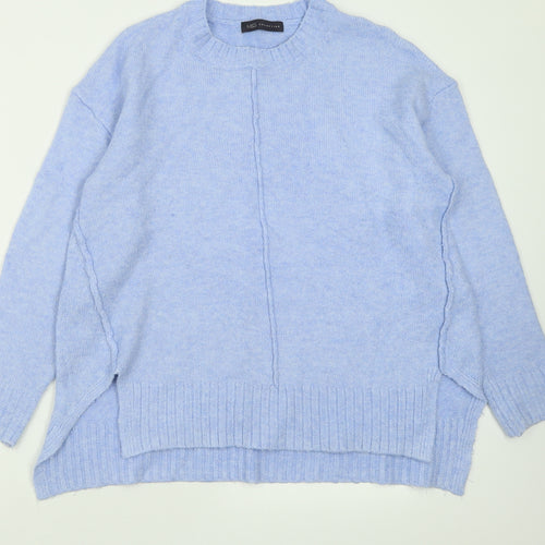 Marks and Spencer Womens Blue Crew Neck  Acrylic Pullover Jumper Size M