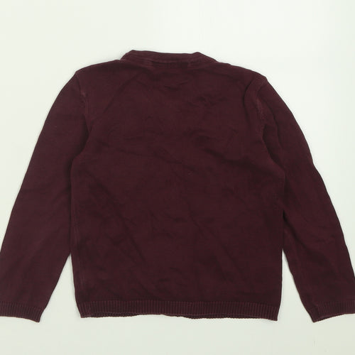 TU Girls Purple V-Neck  Cotton Cardigan Jumper Size 5 Years  Button - School Wear