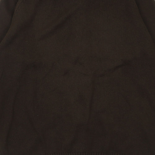 Cotton Traders Mens Brown High Neck  Cotton Full Zip Jumper Size M