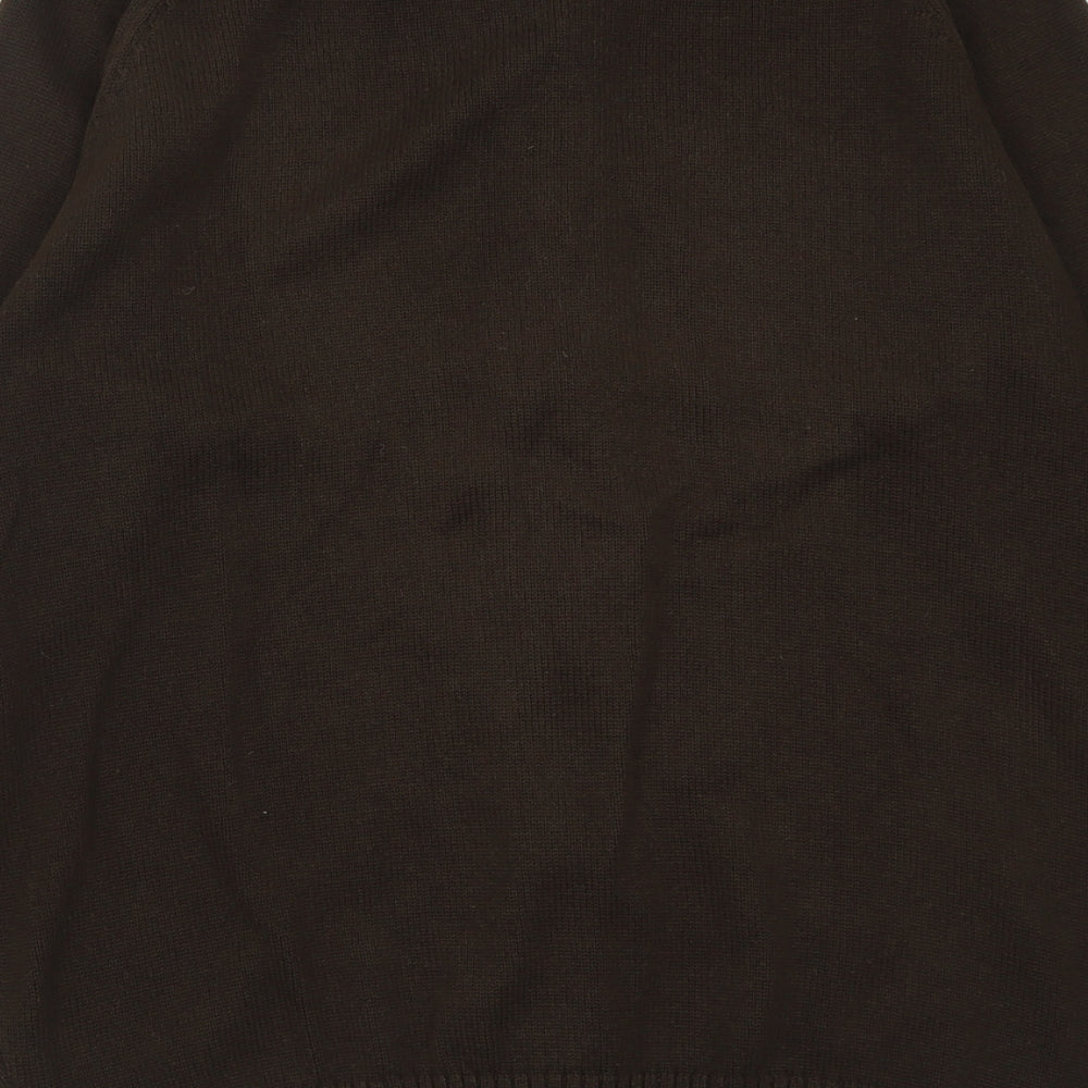 Cotton Traders Mens Brown High Neck  Cotton Full Zip Jumper Size M